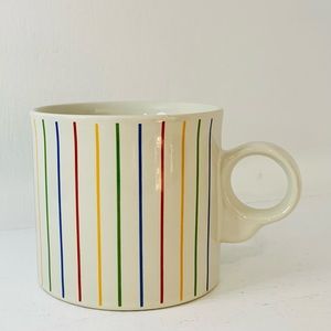 Vintage Epoch Korea Multicolor Striped Mugs Set of 4